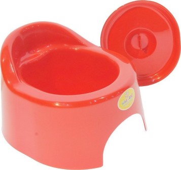 C118К Горшок детский туалетный с крышкой, красный, 12 шт/кор, Россия