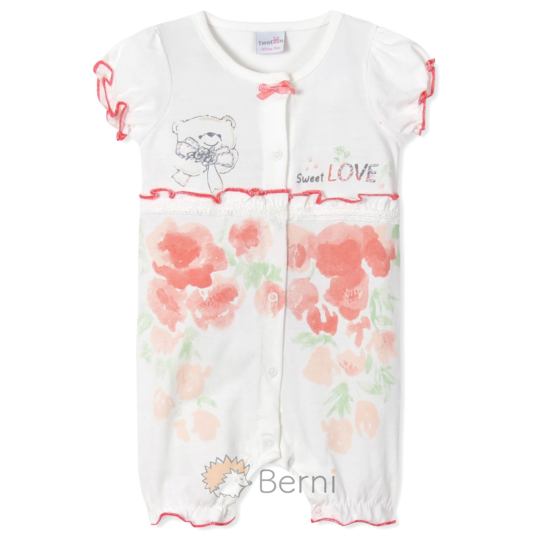 Т136101БФ Песочник для девочки, цвет белый/фуксия, 3-6-9мес. Новинка!