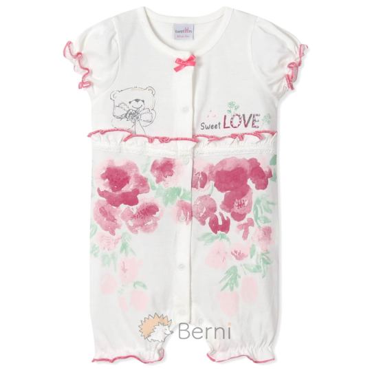 Т136101 Песочник для девочки цвет бело-коралловый, 3-6-9-мес.