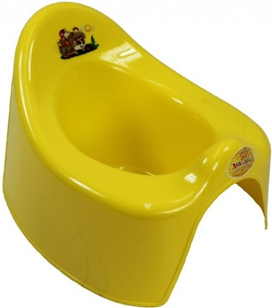 C173Ж Горшок детский туалетный "Малыш" с аппликацией, желтый, 30 шт/кор.