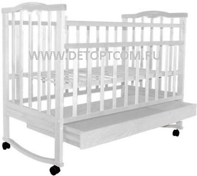 З/2Бел Кровать детская "Золушка 2" (белая) 04, колесо,качалка,ящик,автоспинка, 2 уров.ложа Новинка!