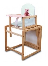 ПКбеж04/3 СТУЛ-СТОЛ "Папа Карло" Мишки"  бежевый, ЛДСП, съемный чехол (мед.клеенка)