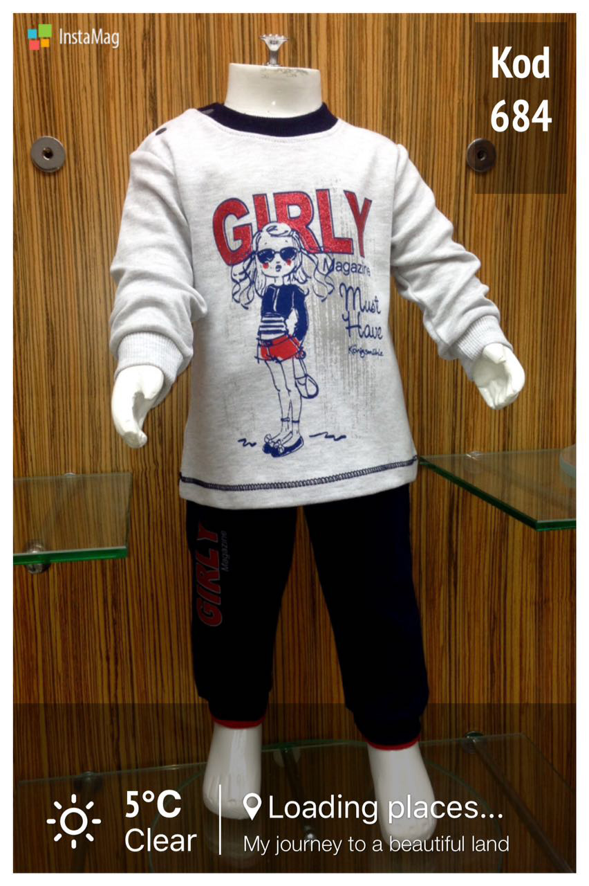 Т684/80 Комплект для девочки, цвет серый, 80 размер