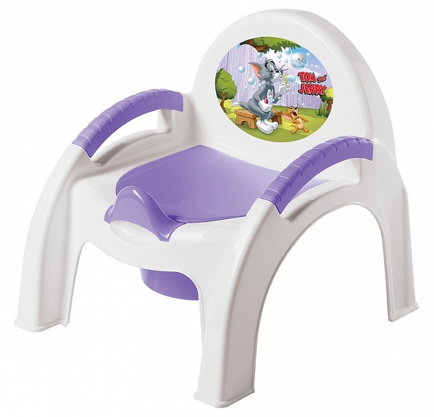 13082Сир Горшок - стульчик с аппликацией "Том и Джерри" (сиреневый) 6 шт/уп.,  Россия       НОВИНКА  !