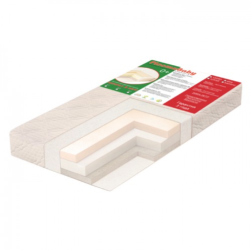 М3MHWA2 Матрас беспружинный ортопедический двусторонний в кроватку  MEMORY 3 MHW A2 (13*60*120, aloe/мемори/ холлкон/холлкон-шерсть)