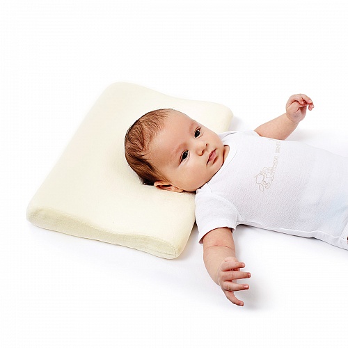 P2213 Детская подушка для сна, наполнитель латекс с чехлом из велюра (35х25х5) НОВИНКА!!!
